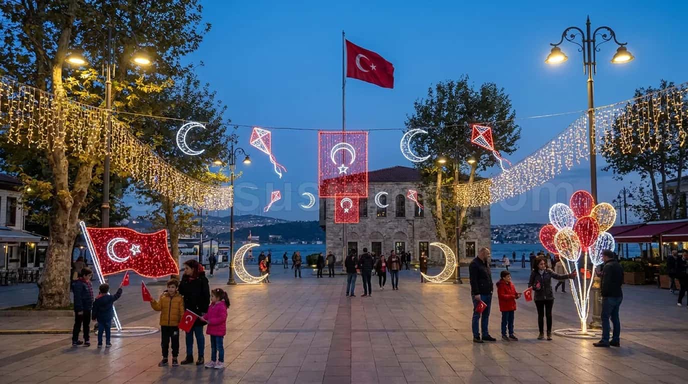 Nisan Çocuk Bayrami LED Figür Belediye - belediye cadde yılbaşı LED süsleme