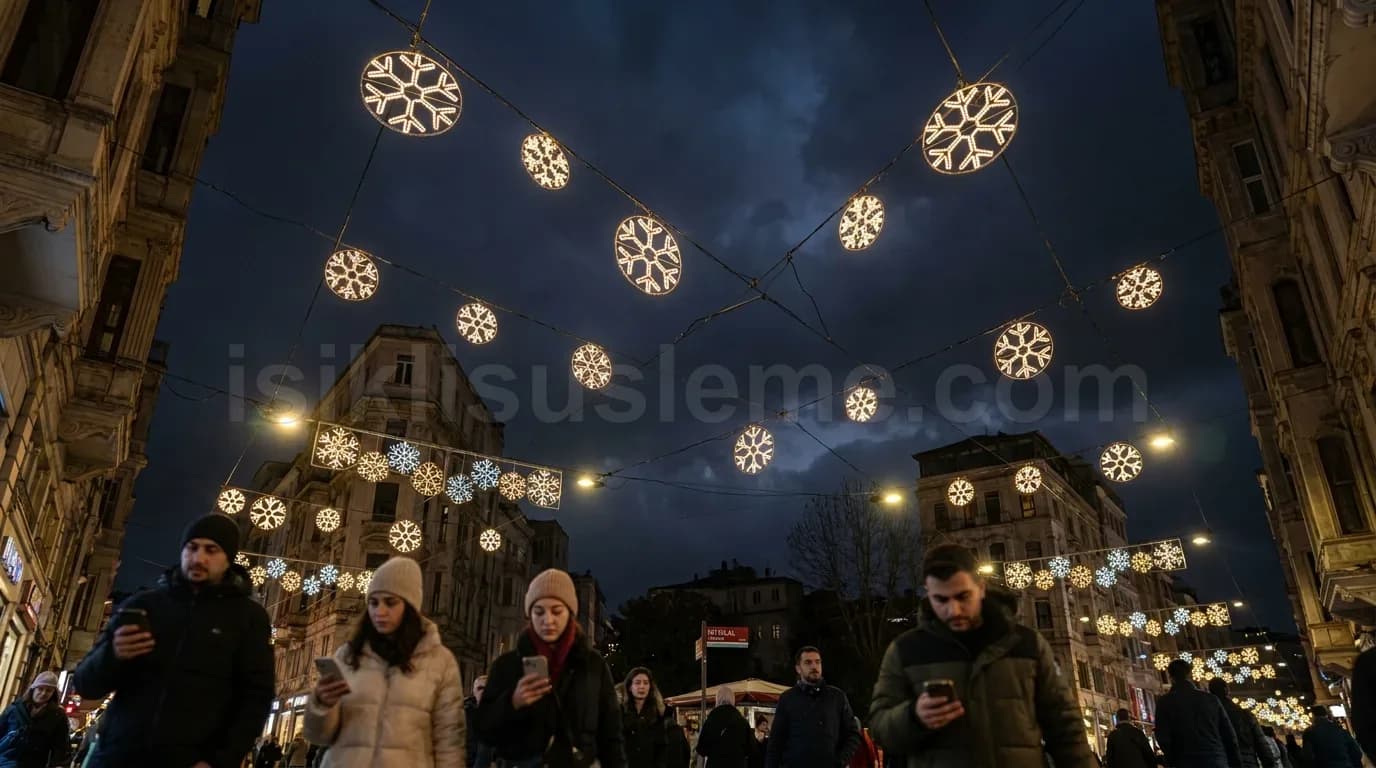 Kar Tanesi Motif 60cm 90cm 120cm - LED figür yılbaşı süsleme
