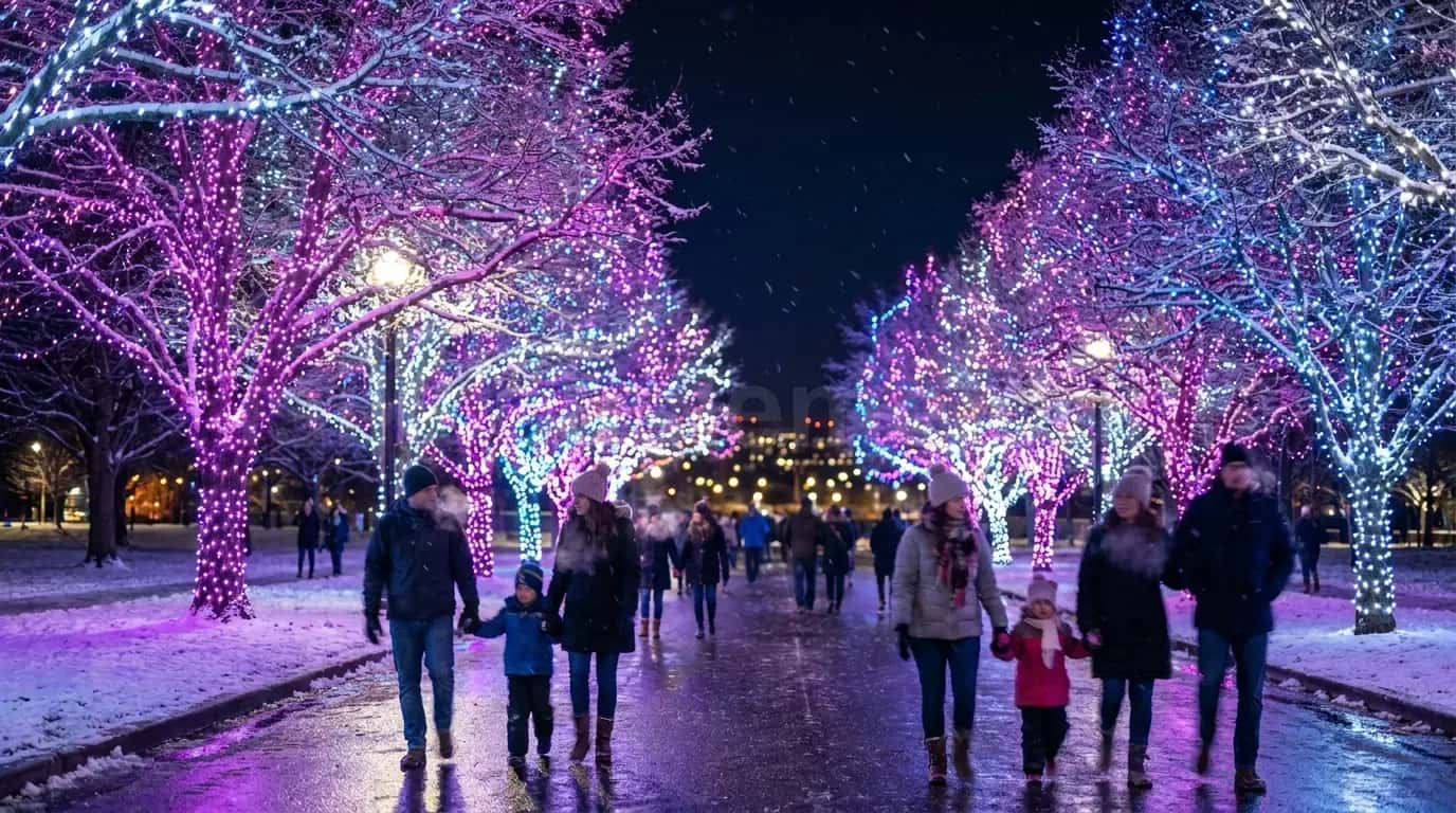 Park Ağaç LED String Yılbaşı - belediye cadde yılbaşı LED süsleme