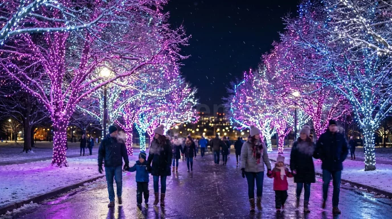 Park Ağaç LED String Yılbaşı - belediye cadde yılbaşı LED süsleme