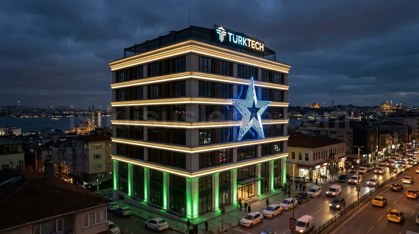 Yılbaşı Ağacı Seklinde Dış Cephe LED Pano - yılbaşı çam ağacı LED süsleme
