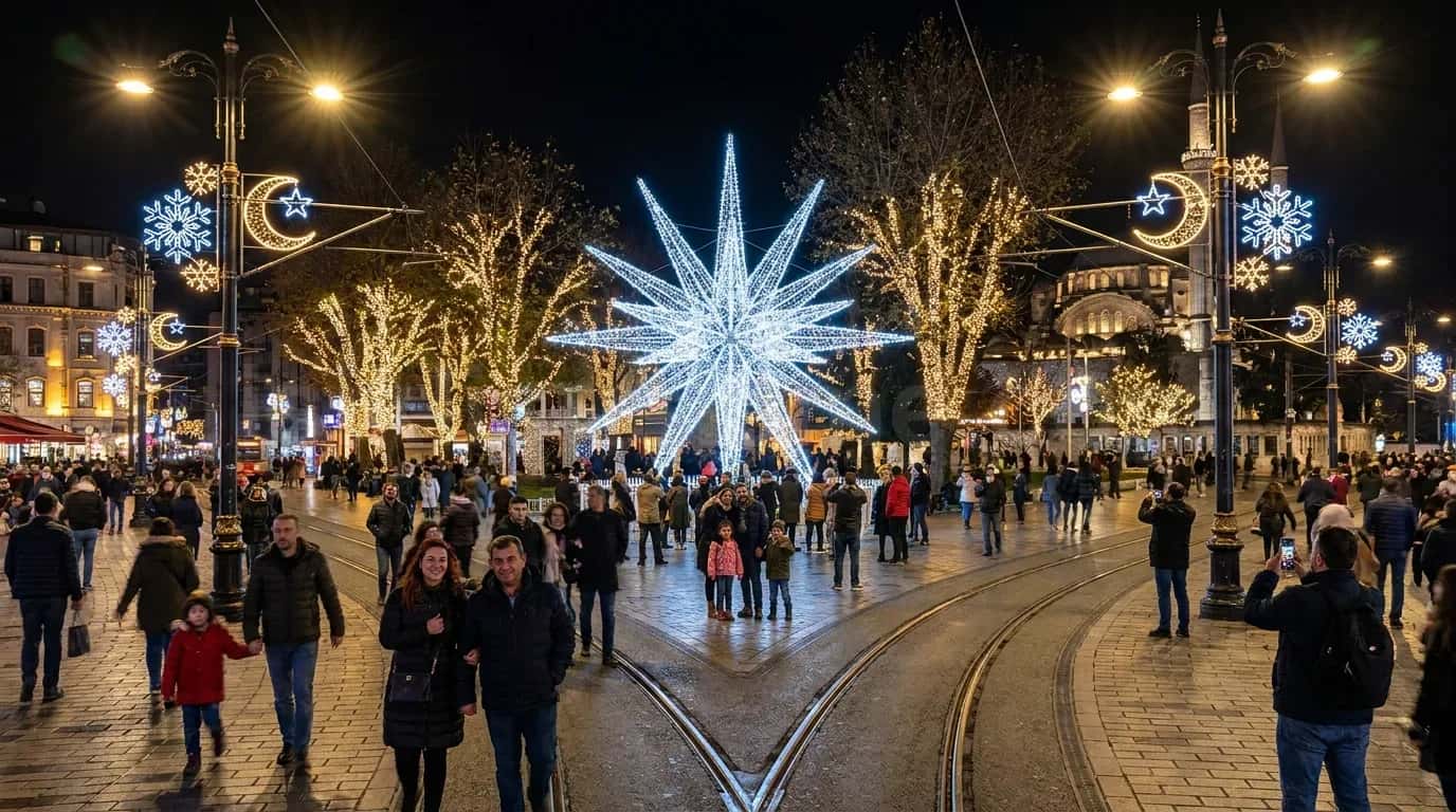 Yildiz Motif Cesitleri Montaj - LED figür yılbaşı süsleme
