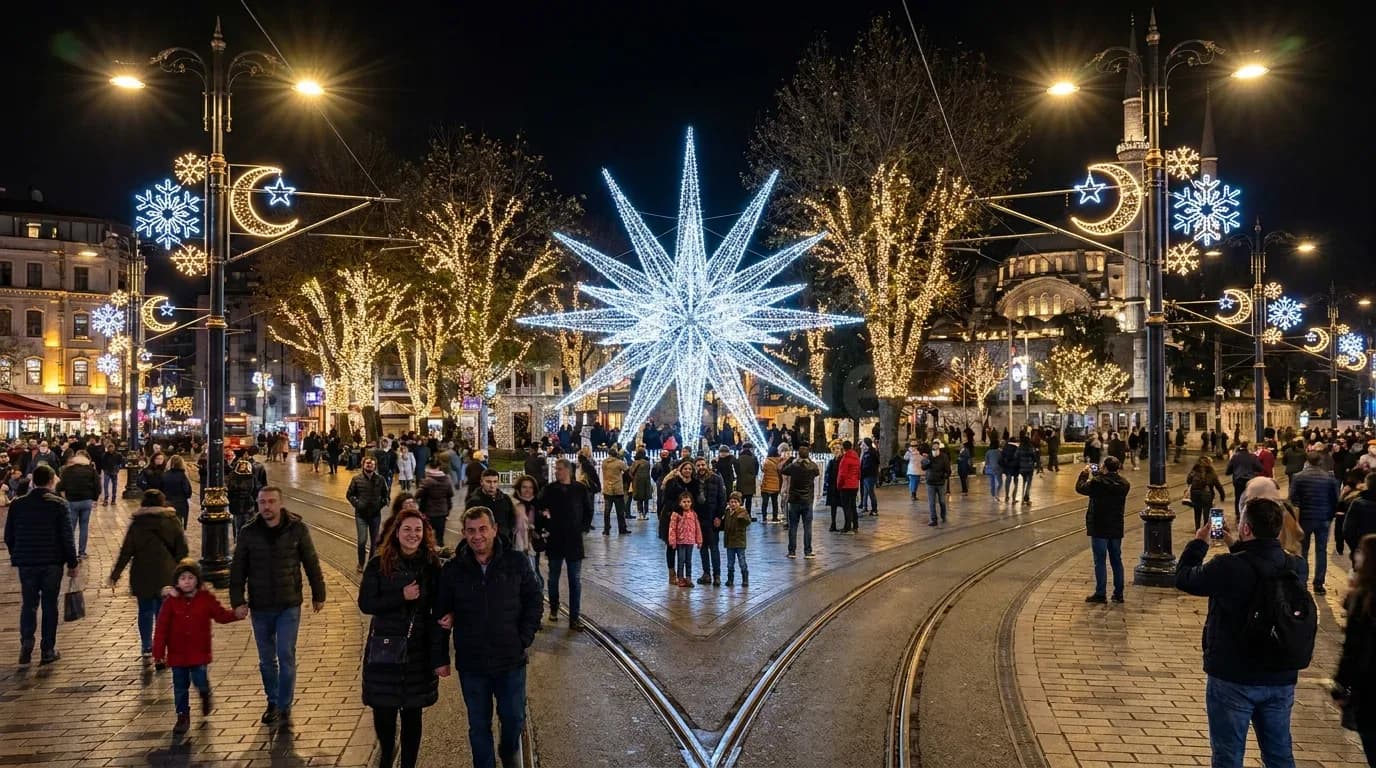Yildiz Motif Cesitleri Montaj - LED figür yılbaşı süsleme